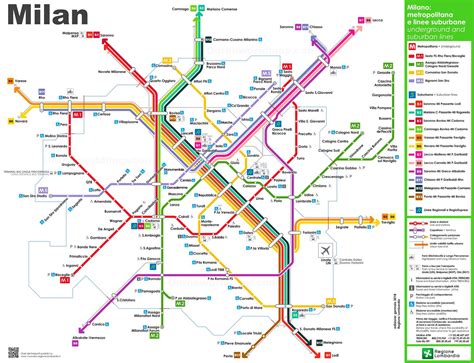 Plan Et Carte Des Transports De Milan Transport Public Et Zones De