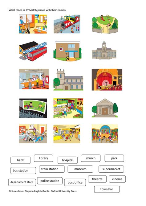 Places In Town Interactive Worksheet