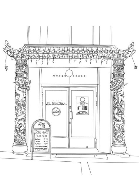 Top quality coloring sheets for free. Coloring Page Chinese restaurant - free printable coloring ...