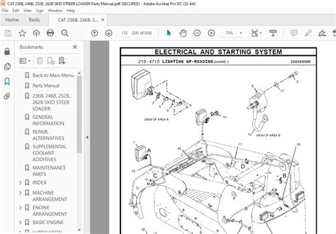 Cat 236b 246b 252b 262b Skid Steer Loader Parts Manual Pdf Download