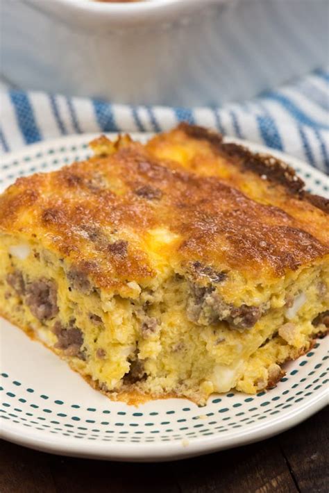 Breakfast Casserole With Sausage Bread Eggs And Cheese Bread Poster