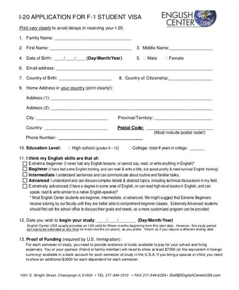 Free 32 Student Application Forms In Pdf Ms Word Excel