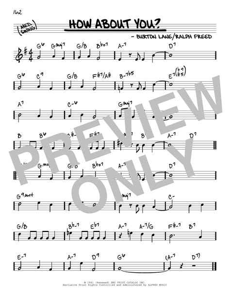 How About You Sheet Music Ralph Freed Real Book Melody And Chords
