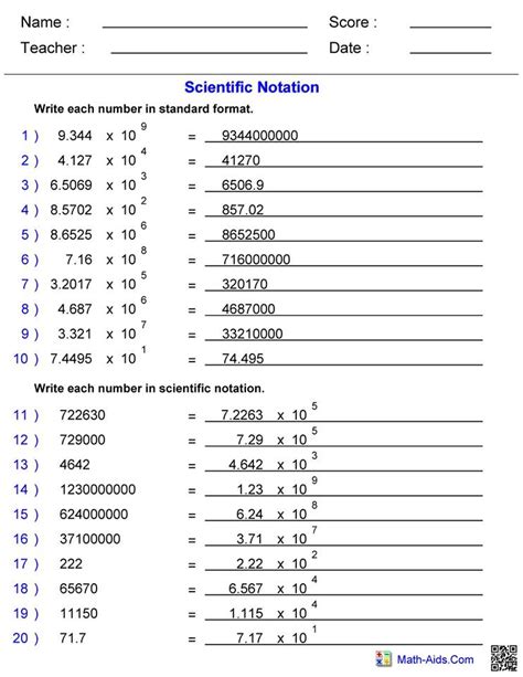 Https://wstravely.com/worksheet/scientific Notation Worksheet With Answers