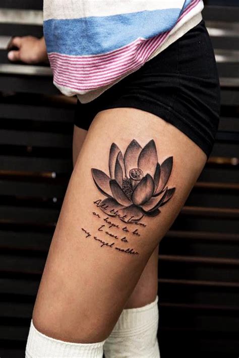 Top More Than Lotus Thigh Tattoos Latest In Eteachers