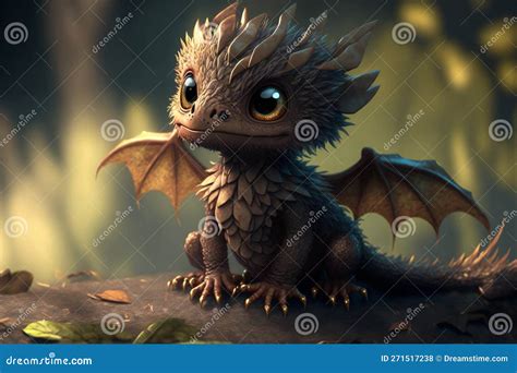 Cute Baby Dragon Concept Art Creative Digital Illustration Abstract