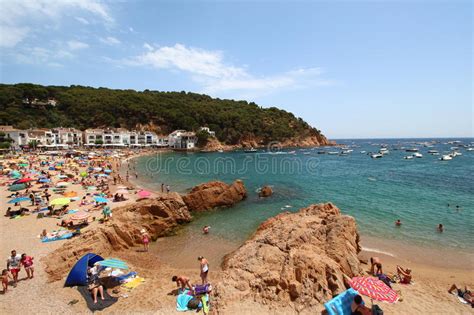 Main View Of Crowdy Beach Of Tamariu With Village In Background Costa