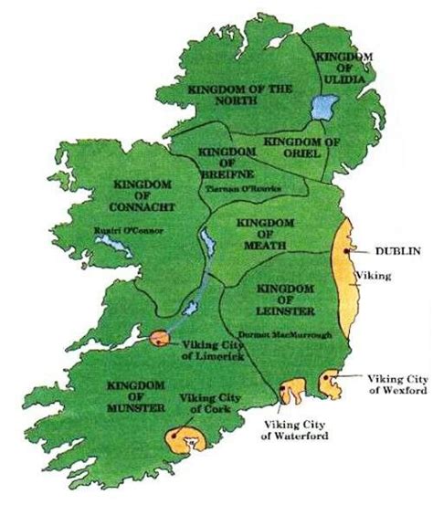 Map Of High Kings Before Norman Invasion Of 1169 Ireland History