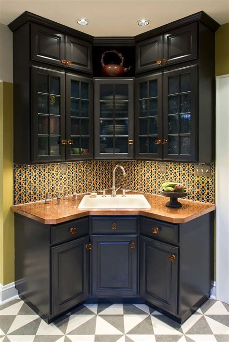 I've found something similar on amazon (see picture on the right) which is technically designed for the shower, but looks. 35+ Best Inspiring Corner Kitchen Sink Cabinet Designs ...
