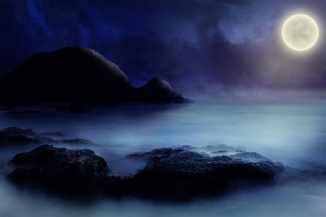 Free Images Sea Rock Starry Sky Fantasy Light Mood Illuminated