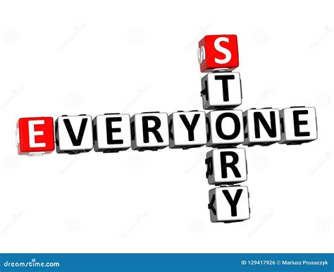 3d Rendering Crossword Everyone Story Over White Background Stock