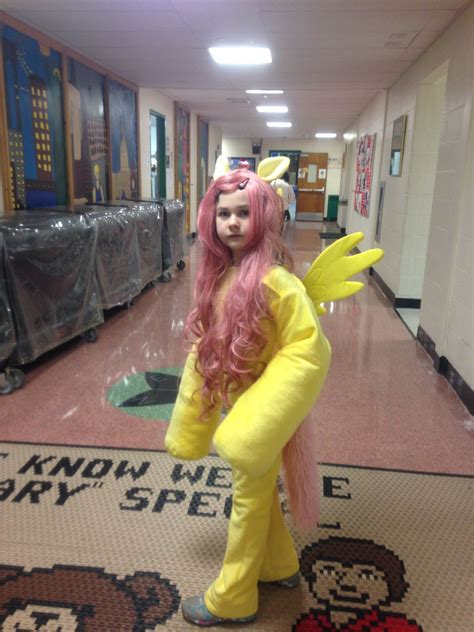 Fluttershy Mlp My Little Pony Costume Pink Wig Kid Beds Halloween