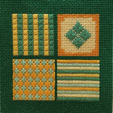 Small Needlepoint Sampler Kit Green 2 Etsy