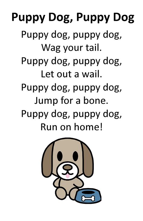 Itty Bitty Rhyme Puppy Dog Puppy Dog Preschool Songs Preschool