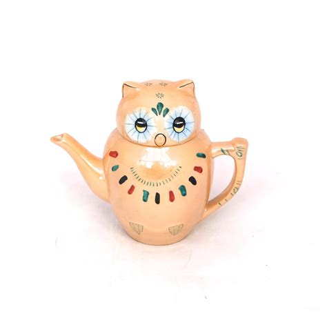 Lusterware Owl Tea Pot China Lucky Owl Tea Pot Kitsch Owl