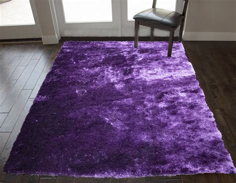 5x7 Feet Purple Color Solid Plush Shag Shaggy Fuzzy Furry Decorative