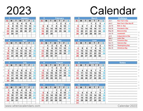 Download And Print Hundreds Free Printable 2023 Calendar With Holidays