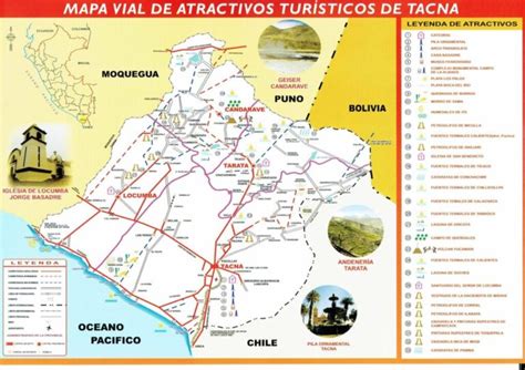 Mapa De Tacna Provincia Municipios Turístico Y Carreteras De Tacna Perú