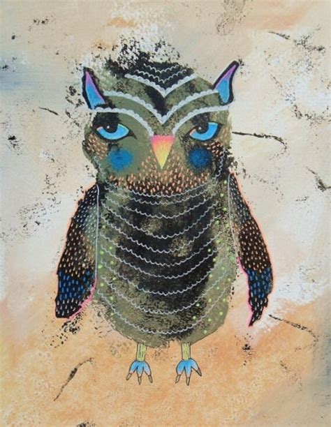 Owl Print Quirky Whimsical Art Painting Wall Decor Owls Baby