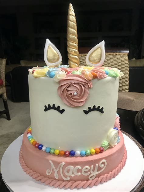Unicorn Cake In 2020 Single Layer Cakes Cake Butter Cream
