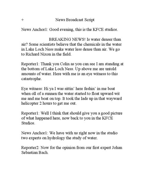 News Broadcast Script
