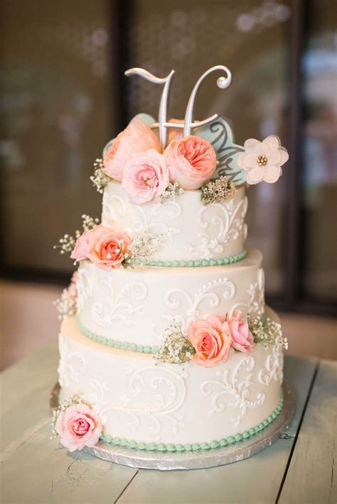 Three Tier Vintage Inspired Wedding Cake With Intricate