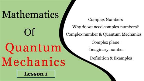 Mathematics Of Quantum Mechanics Quantum Physics Mathematics
