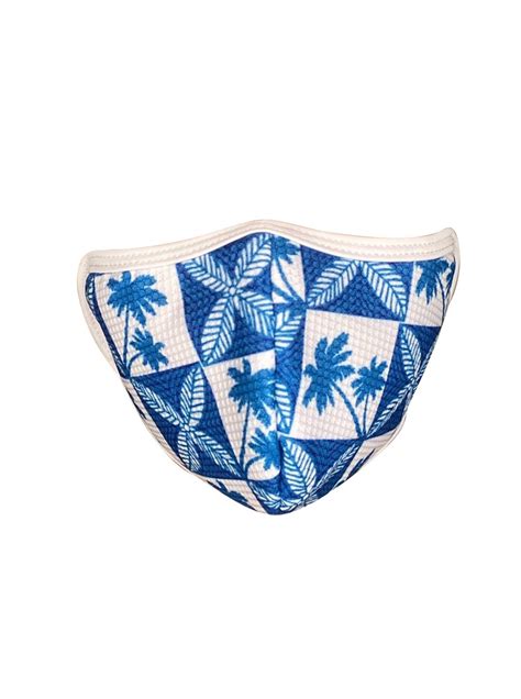 Face Masks Hawaiian Aloha Print Blue White Palm Tree Quilt Etsy