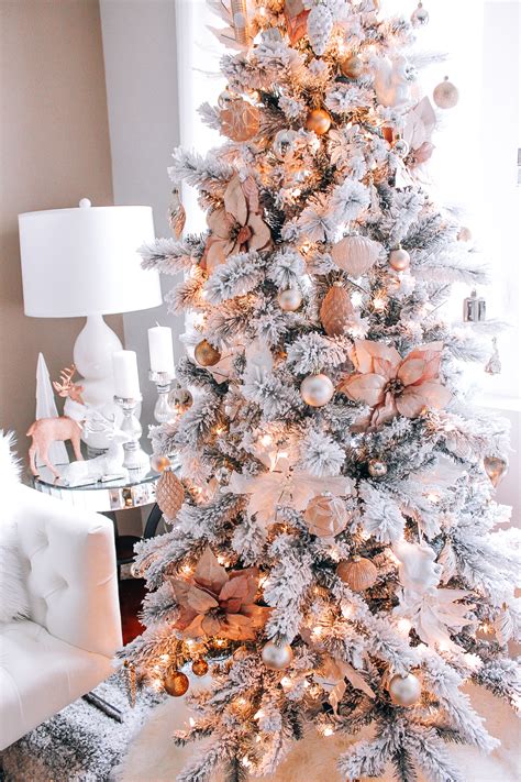 Gold and silver christmas decorations. Blush Pink, Rose Gold, & White Christmas Decor
