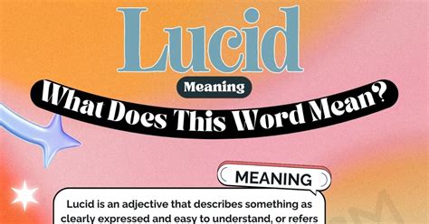 Lucid Meaning What Does This Word Mean • 7esl