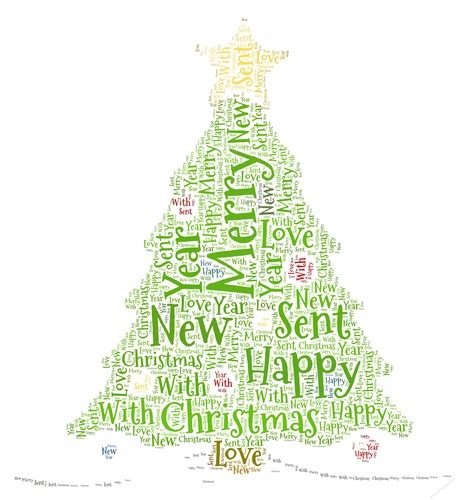 Christmas Tree Clip Art Words