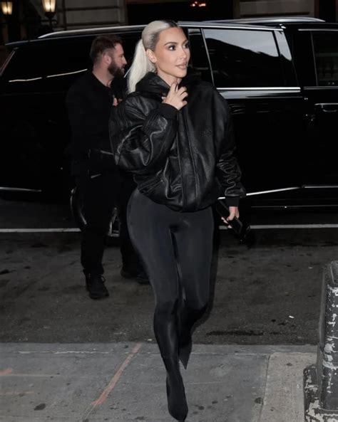 Kim Kardashian Sets Temperature Soaring In Black Leather Outfit See