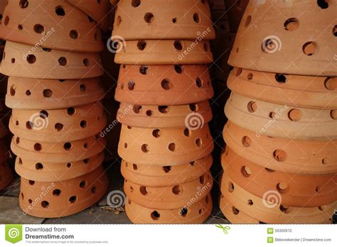 Stack Of Clay Flower Pots Stock Photo Image Of Flower 56300970