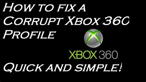 How To Fix A Corrupt Xbox 360 Profile Quick And Simple Youtube