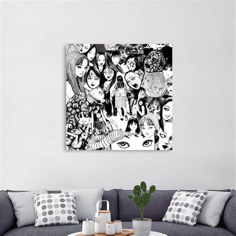 Junji Ito Tomie Collage Canvas Print By Dot Mother Curioos