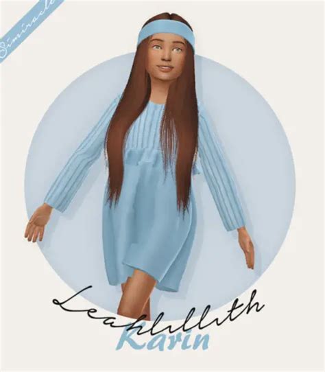 Simiracle Leahlillith`s Karin Hair Retextured Kids Version Sims 4