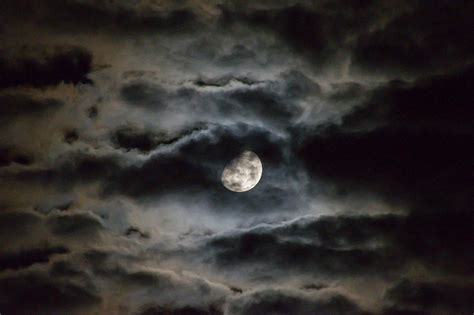 Royalty Free Photo Full Moon With Black And White Clouds Pickpik