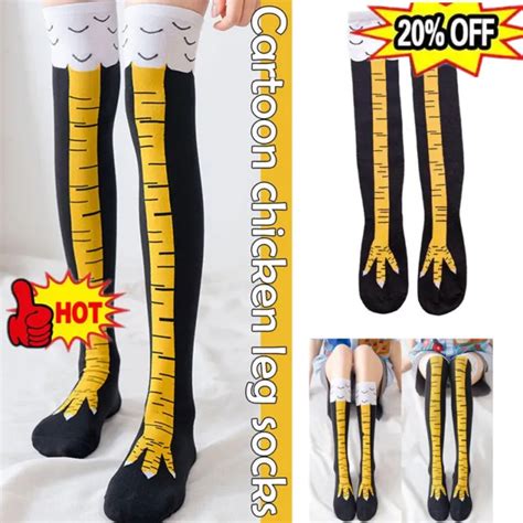 Chicken Socks Long Cartoon Leg Funny Stockings Feet Cotton Knee Thigh Ov Fast 485 Picclick