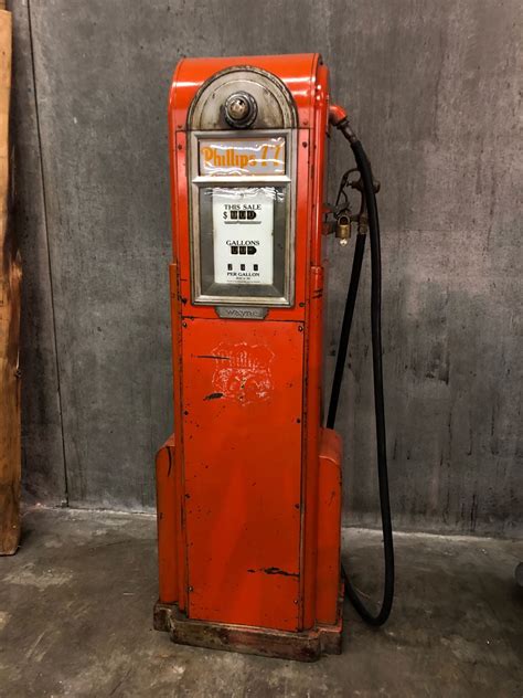 vintage phillips 66 gas pump circa 1950 north dakota cut 60 serial number 1453 bb all
