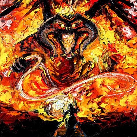 My Oil Painting Of The Battle Between Gandalf And Balrog From Lord Of