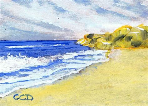 Aceo Acrylic Painting Seascape Ocean Beach Water Ref Sa138 Ebay Id
