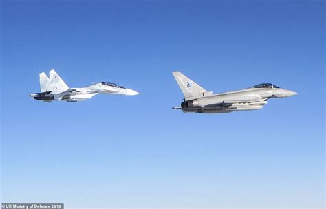 Dramatic Moment Raf Typhoons Intercept Russian Fighter Jet And