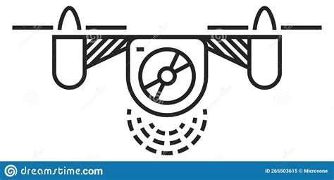 Drone Linear Icon Remote Control Flying Device Stock Vector
