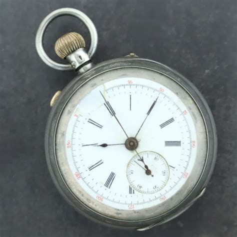 antique swiss split second chronograph 17 jewel manual pocket watch 900 silver 235 00 picclick