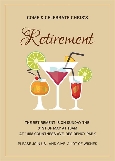 Printable Retirement Party Invitation Template In Adobe Photoshop