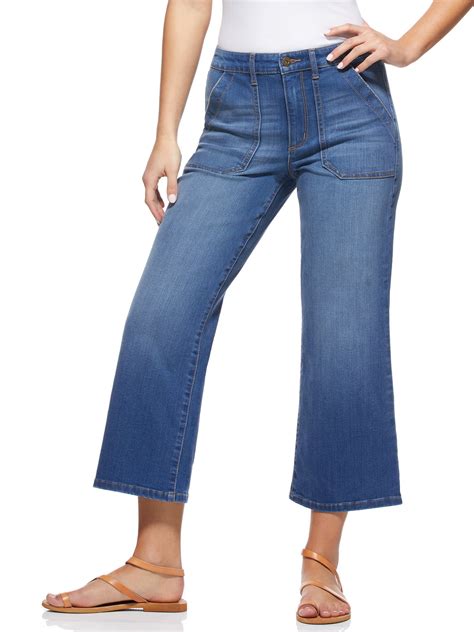 sofia jeans by sofia vergara luisa utility cropped wide leg high rise jeans women s