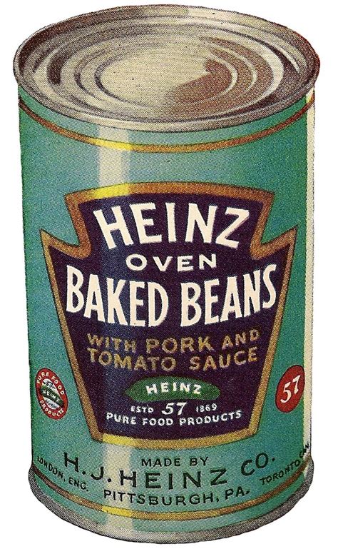 It says make a sacrifice for jesus, then place a bean in the jar.. Vintage Heinz beans tin graphic | Paper for crafting ...