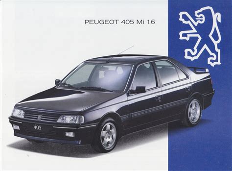 Peugeot 405 Mi 16 Sales Folder 1995 Dutch Belgium Peugeot 405