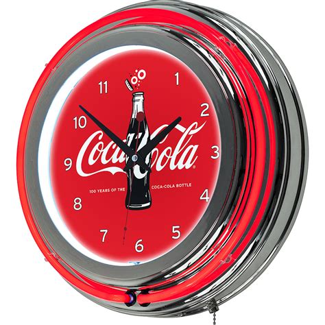 Coca Cola Retro Neon Clock 100th Anniversary Of The Coca Cola Bottle