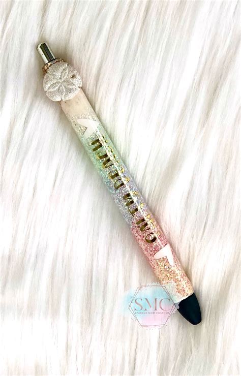 Personalized Beach Glitter Pen Inkjoy Gel Pen Summer Beach Etsy